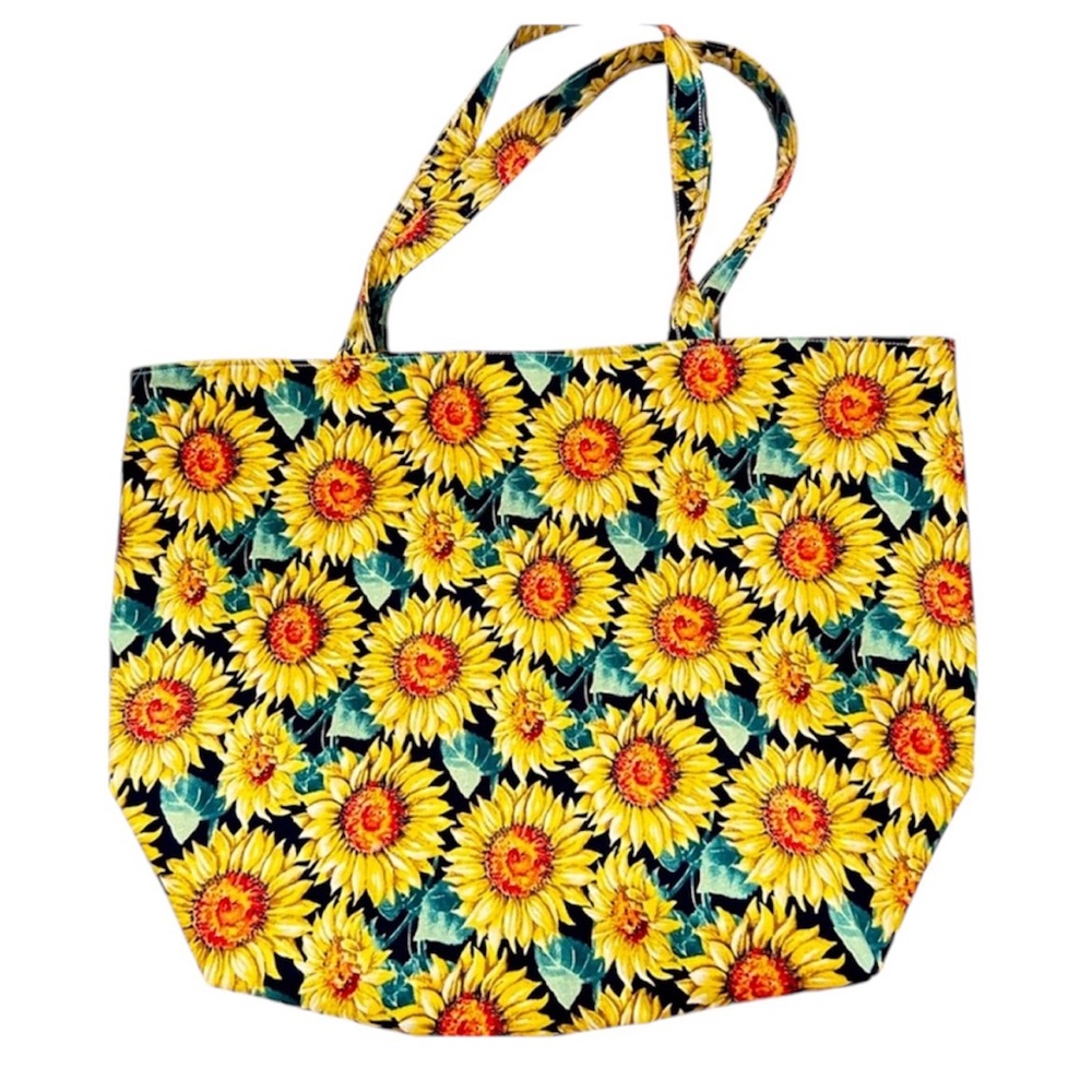 Handmade Tote Bag Colorful Sunflowers Fabric All Purpose Carry Shoulder Purse - Picture 5 of 6